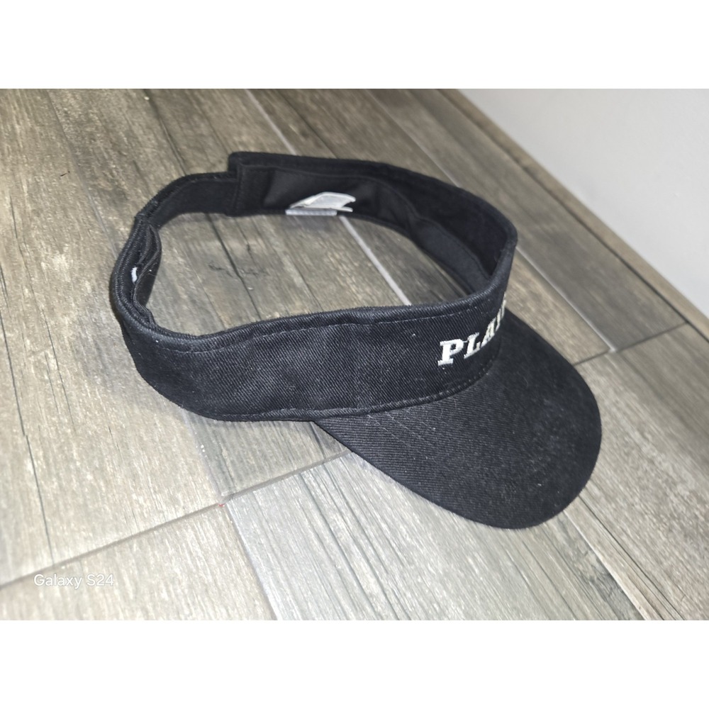 Vintage Playboy Bling Logo Visor Made in Korea  Black Adjustable - Picture 2 of 6